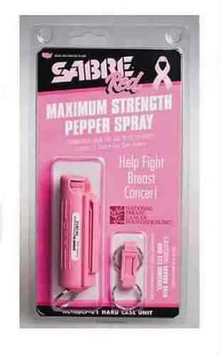 Sabre Red Pepper Spray 1/2 Oz Pink with Quick Release Key Ring National Breast Cancer Foundation HCNBCF01
